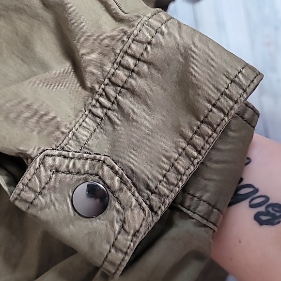 Cotton On 100% Cotton Full Zip Hooded Utility Jacket Size 10 - Picture 7 of 7